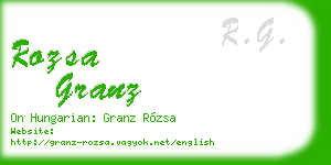 rozsa granz business card